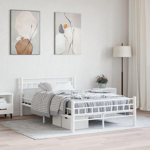vidaXL Bedframe metaal wit 140x200 cm, Huis en Inrichting, Slaapkamer | Bedden, 140 cm, 200 cm, Wit, Tweepersoons, Nieuw, Metaal
