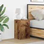 vidaXL LED Bedside Kast met lade Oud hout 38 x 34 x 61 cm, Huis en Inrichting, Minder dan 45 cm, Verzenden, Nieuw, 55 tot 70 cm