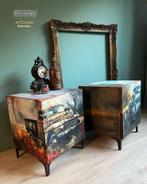 Stylish Interior - Nachtkastje (2) - Hout - Abandoned car
