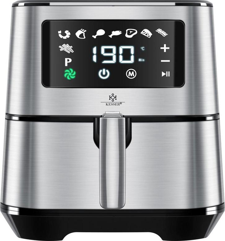 Airfryer XXL - heteluchtfriteuse - 5.5L - 1700W - Zilver, Witgoed en Apparatuur, Airfryers, Zo goed als nieuw, Verzenden