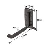 Wandhaak enkel - 14 x 4 x 9 cm. tuingereedschap ophangen -, Ophalen of Verzenden, Nieuw