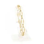Gouden closed for ever armband | 19,5 cm (schakel), Sieraden, Tassen en Uiterlijk, Armbanden, Ophalen of Verzenden, Gebruikt, Overige kleuren