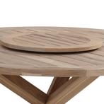 Louvre + lazy susan teak 160cm rond dining tafel Taste 4SO, Ophalen of Verzenden, Nieuw, Teakhout