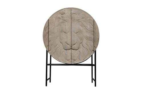 Highboard LION 140cm 3D mango hout wit frame zwart  - 45851, Huis en Inrichting, Kasten | Overige, Ophalen of Verzenden