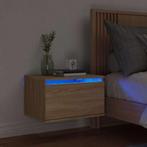 vidaXL Nachtkastje met LEDs wandgemonteerd sonoma, Minder dan 45 cm, Verzenden, Nieuw, Minder dan 55 cm