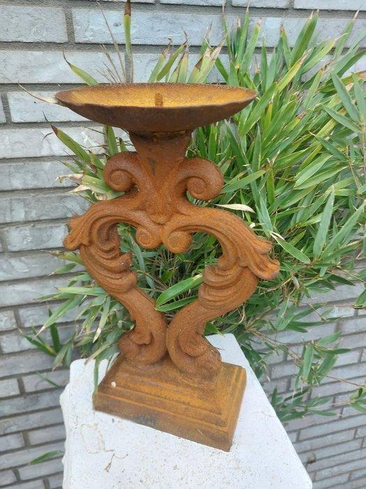 Kandelaar - Gegoten messing - garden heart candlestick,, Antiek en Kunst, Curiosa en Brocante