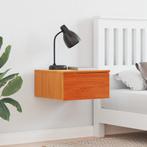 vidaXL Wandbevestigde nachttafel met lade Wasbruin 37 x 35 x, Verzenden, Nieuw, Hout, Minder dan 45 cm
