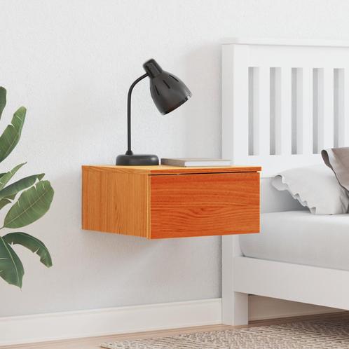 vidaXL Wandbevestigde nachttafel met lade Wasbruin 37 x 35 x, Huis en Inrichting, Slaapkamer | Nachtkastjes, Nieuw, Minder dan 45 cm