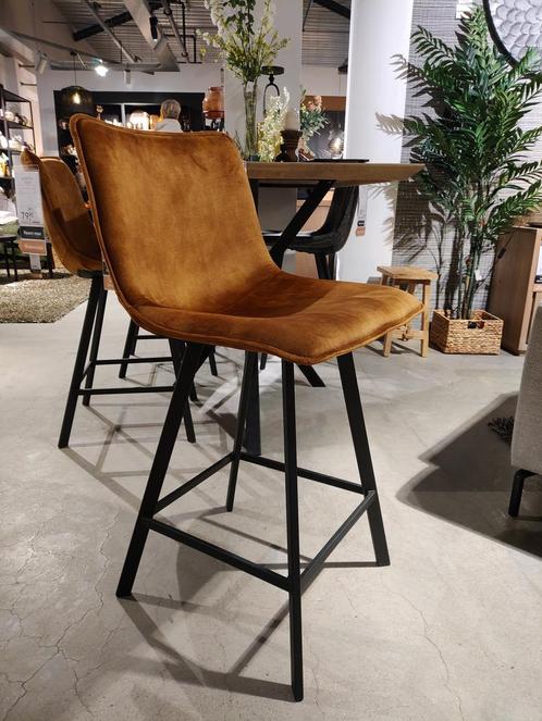 Tolini - Barkruk stof, cognac, Huis en Inrichting, Barkrukken, Nieuw, 90 cm of meer, Ophalen of Verzenden
