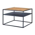 [en.casa] Salontafel Quinisut 40x55x55 cm houtkleurig en zwa, Huis en Inrichting, Tafels | Bijzettafels, Verzenden, Nieuw