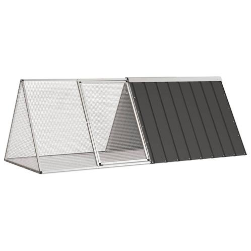 vidaXL Konijnenhok 201,5x80,5x71 cm gegalvaniseerd staal, Dieren en Toebehoren, Knaagdieren en Konijnen | Hokken en Kooien, Nieuw