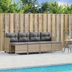 vidaXL 5-delige Loungeset met kussens poly rattan beige, Verzenden, Nieuw, Rotan, Loungeset