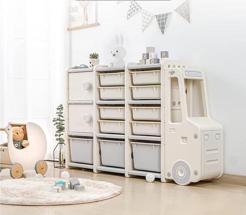 IvoQ Kinderkast Auto – Speelgoedkast met 11 Opbergbakken & 2, Kinderen en Baby's, Kinderkamer | Commodes en Kasten, Minder dan 50 cm