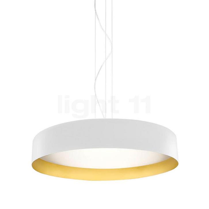 Panzeri Ginevra Hanglamp LED, wit/goud - 50 cm (Hanglampen), Huis en Inrichting, Lampen | Hanglampen, Nieuw, Verzenden