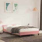 vidaXL Bedframe zonder matras 120x190 cm fluweel roze, Huis en Inrichting, Verzenden, Nieuw, 190 cm of minder, Twijfelaar