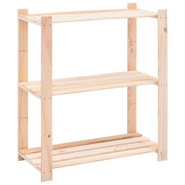 vidaXL Opbergrek 3-laags 80x38x90 cm massief grenenhout 150, Huis en Inrichting, Kasten | Stellingkasten, Nieuw, Verzenden
