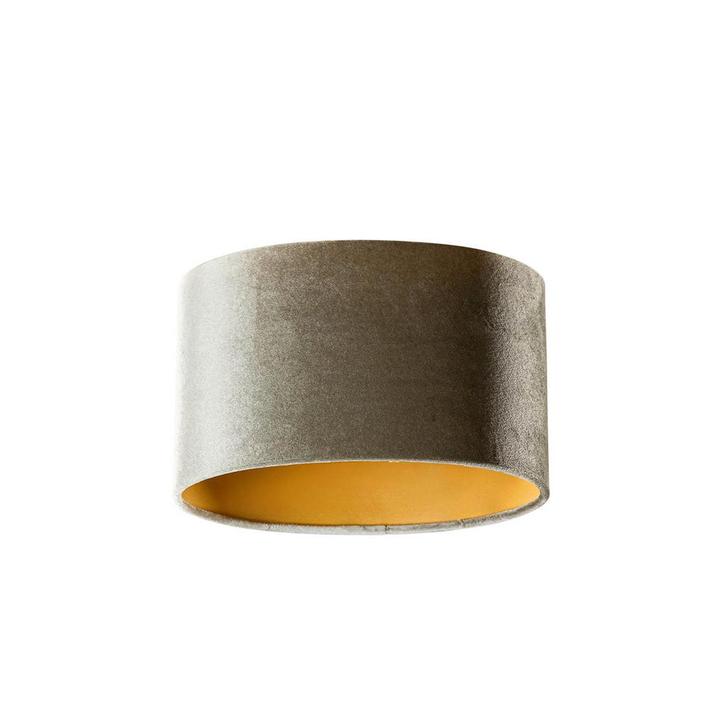 Velours lampenkap groen met gouden binnenkant ovaal 25/16/15, Huis en Inrichting, Lampen | Lampenkappen, Minder dan 25 cm, Ovaal