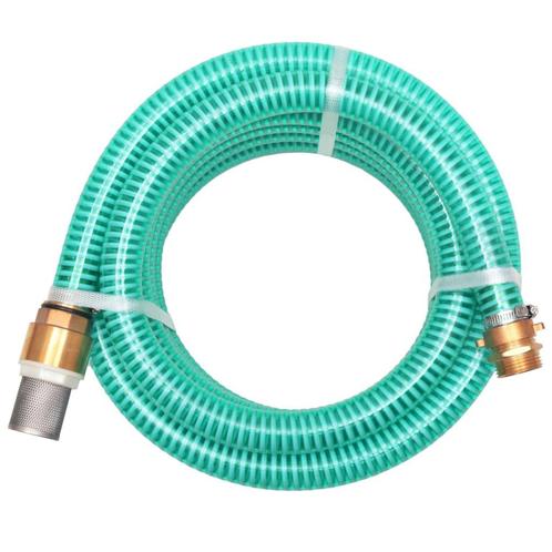 vidaXL Zuigslang met messing koppelingen 15 m 25 mm groen, Tuin en Terras, Tuinslangen, Nieuw, Verzenden
