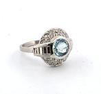 Ring Platina Aquamarijn - Diamant, Sieraden, Tassen en Uiterlijk, Ringen, Nieuw