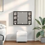 vidaXL Spiegelkast met plank Zwart eiken 76 x 15 x 55 cm, Huis en Inrichting, Kasten | Overige, Verzenden, Nieuw