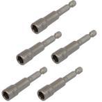 Set van 5 dop bit adapters 1/4 sleutelwijdte 8 mm. lengte, Nieuw, Ophalen of Verzenden