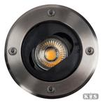 Richtbare Grondspot LED Ø12 Rond RVS incl. GU10, Verzenden, Minder dan 50 watt, Spots, Nieuw