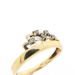 8 Krt. Bicolor ring met zirconia (diamant, dames ring), Sieraden, Tassen en Uiterlijk, Antieke sieraden, Ophalen of Verzenden