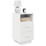 vidaXL Nachtkastjes 2 st met 2 lades 36x36x68 cm wit, Verzenden, Nieuw, Hout