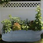 Plantenbak Alfedena bloembak 90x50x25 cm ovaal antraciet cas, Tuin en Terras, Bloembakken en Plantenbakken, Verzenden, Nieuw