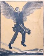 Henry Ford en de auto industrie op spotprent (lijst optie), Antiek en Kunst, Verzenden