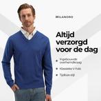 2dekans | Milanoro - Herenpullover met overhemdkraag - Blauw, Kleding | Heren, Overige Herenkleding, Ophalen of Verzenden, Zo goed als nieuw
