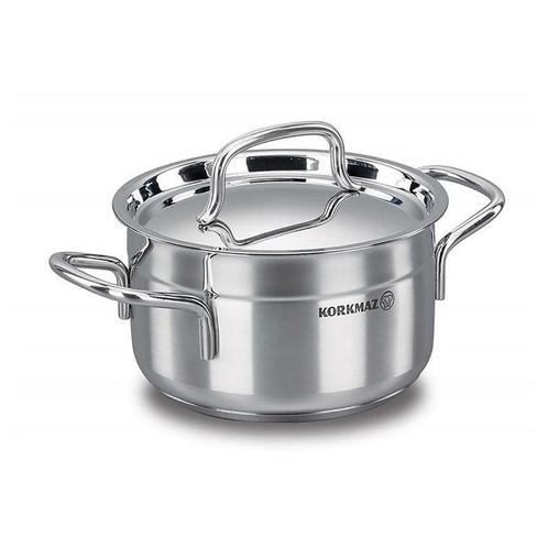 Korkmaz Alfa serie kookpan 2.5L 18 x 10 cm RVS met dubbele, Huis en Inrichting, Keuken | Potten en Pannen, Ophalen of Verzenden