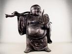 Hotei  grote maat Een van de Zeven Geluksgoden - Brons -, Antiek en Kunst