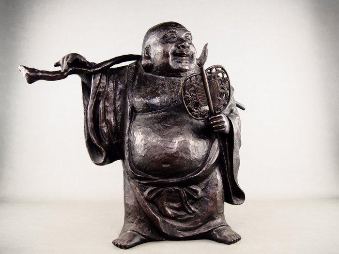 Hotei  grote maat Een van de Zeven Geluksgoden - Brons -, Antiek en Kunst, Antiek | Overige Antiek