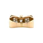 Gouden vintage strik ring met diamant 14 krt/950, Ophalen of Verzenden, Nieuw