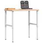 vidaXL Werkbank rechthoekig 100x60x(73-99,5) cm massief, Doe-het-zelf en Verbouw, Verzenden, Nieuw