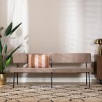 40% Korting: Velvet eetkamerbank Espen taupe 190 cm, Ophalen, Zo goed als nieuw, Grijs, Velvet chique, Modern