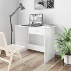 vidaXL Bureau 100x50x76 cm bewerkt hout hoogglans wit, Huis en Inrichting, Bureaus, Verzenden, Nieuw