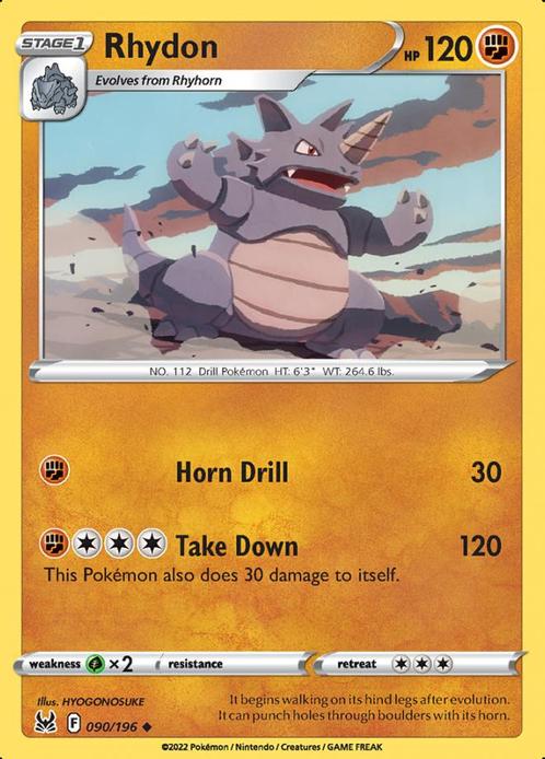 Rhydon 090/196 Lost Origin, Hobby en Vrije tijd, Verzamelkaartspellen | Pokémon, Losse kaart, Nieuw, Foil, Ophalen of Verzenden