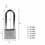 Tri-Circle Messing hangslot - lange beugel - dubbele verg..., Ophalen of Verzenden, Nieuw