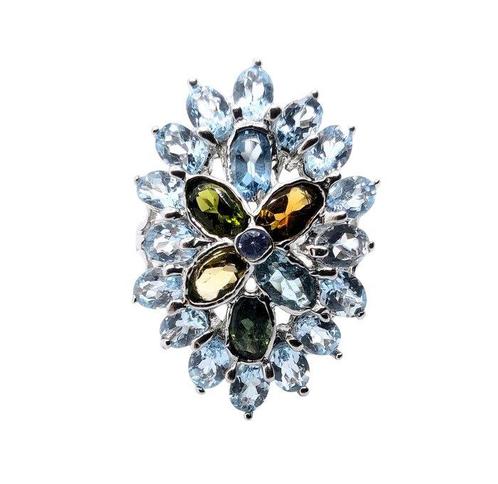 Zonder Minimumprijs - Ring Verguld, Zilver Aquamarijn -, Sieraden, Tassen en Uiterlijk, Ringen