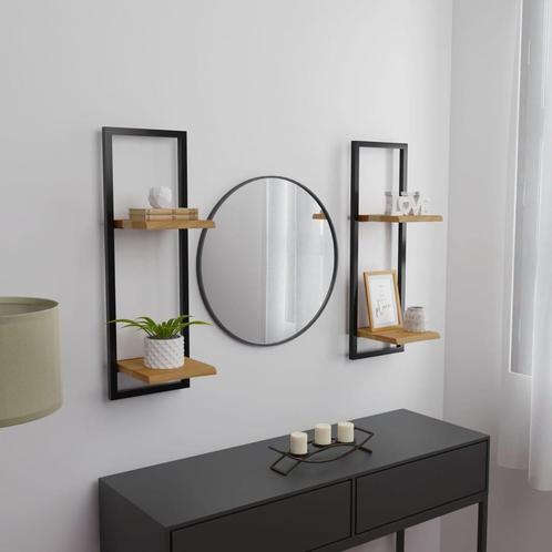 vidaXL Wandschappen 2 st 25x25x75 cm massief acaciahout en, Huis en Inrichting, Woonaccessoires | Wandplanken en Boekenplanken