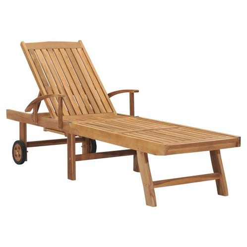 vidaXL Ligbed massief teakhout, Tuin en Terras, Ligbedden, Nieuw, Verzenden