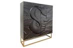 Massief highboard SNAKE 120 cm zwartgoud mangohouten, Huis en Inrichting, Kasten | Dressoirs, Ophalen of Verzenden, Nieuw