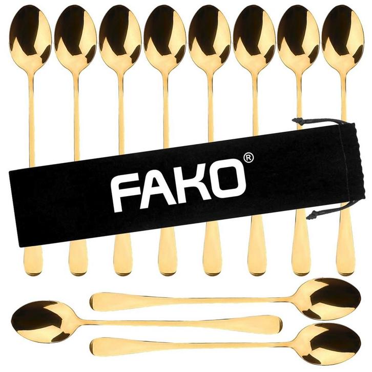 Fako Bijoux - 12 Lange Lepels - Latte Macchiato - Longdrink, Huis en Inrichting, Keuken | Bestek, Verzenden