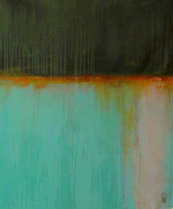 Ronald Hunter - Untitled square blue - XXL, Antiek en Kunst, Kunst | Schilderijen | Modern