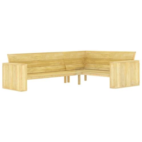 vidaXL Tuinhoekbank 239 cm geïmpregneerd grenenhout, Tuin en Terras, Tuinbanken, Nieuw, Verzenden