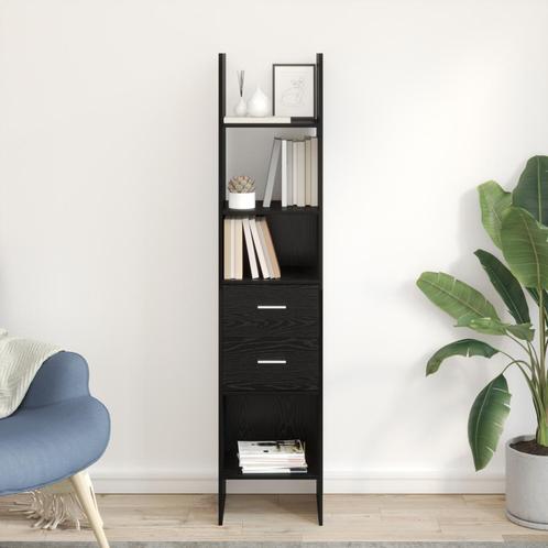 vidaXL Boekenkast Zwart eiken 40 x 35 x 180 cm Bewerkt hout, Huis en Inrichting, Kasten | Boekenkasten, Nieuw, Minder dan 50 cm