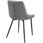Set van 6 stoelen Monroe fluweellook - grijs, Nieuw, Verzenden
