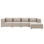 Modulaire Bank / Hoekbank Domas XL - Beige - Stoffen bekledi, Huis en Inrichting, Banken | Bankstellen, Verzenden, Nieuw